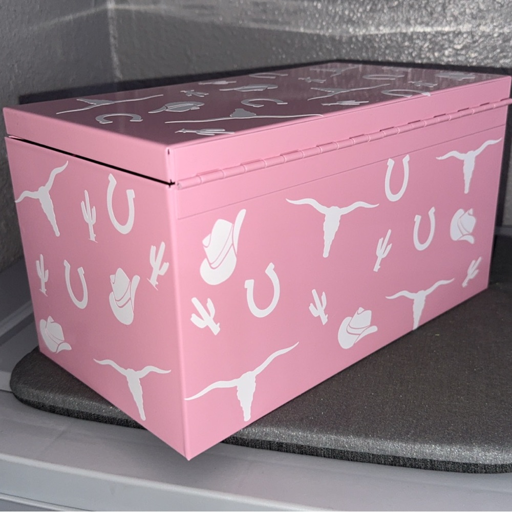 Pink Western-Themed Storage Box